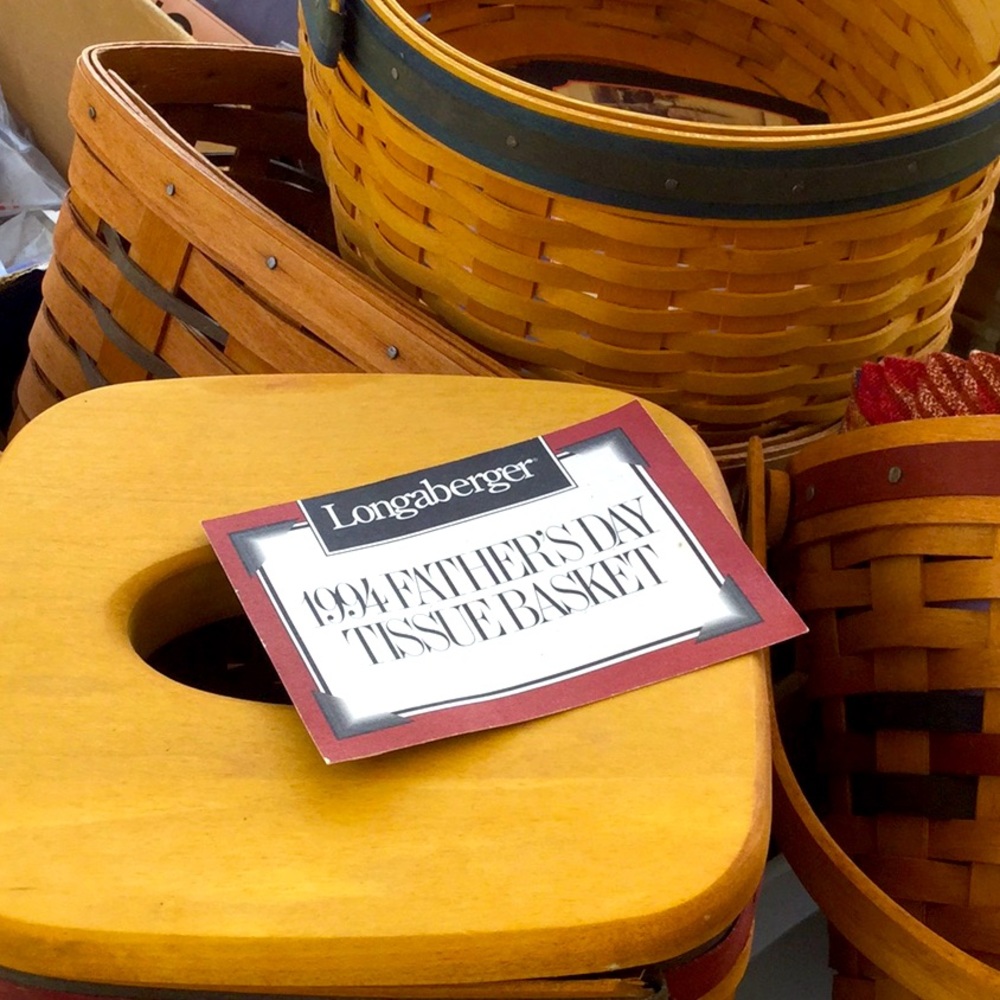 🧺 Longaberger 1994 Father's Day Tissue Basket  PRISTINE CONDITION DEADSTOCK